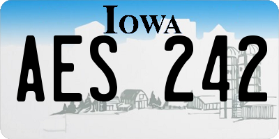 IA license plate AES242