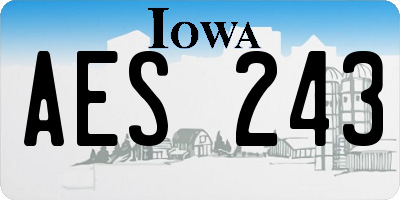 IA license plate AES243