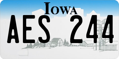 IA license plate AES244