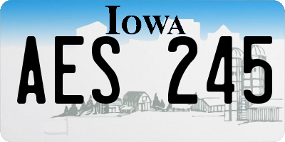 IA license plate AES245