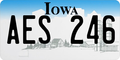 IA license plate AES246