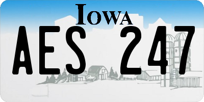 IA license plate AES247