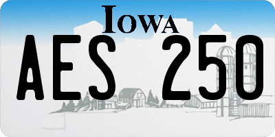 IA license plate AES250