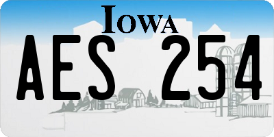 IA license plate AES254