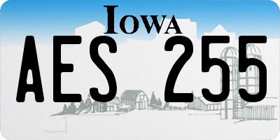 IA license plate AES255