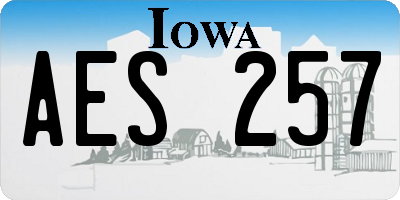 IA license plate AES257
