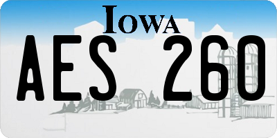 IA license plate AES260