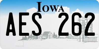 IA license plate AES262