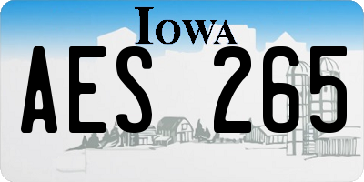 IA license plate AES265