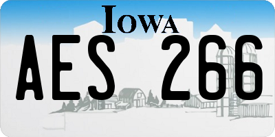IA license plate AES266