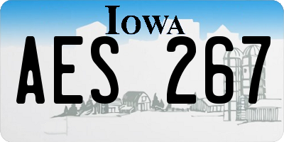 IA license plate AES267
