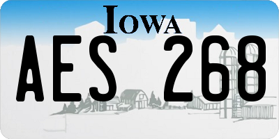 IA license plate AES268