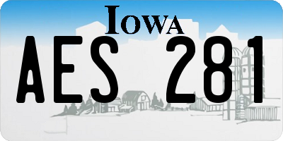 IA license plate AES281