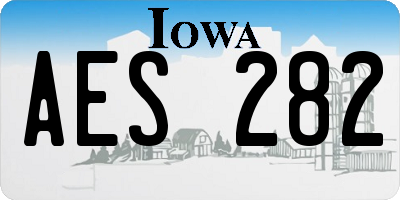 IA license plate AES282