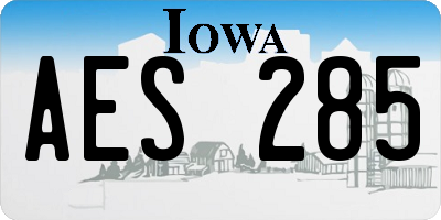 IA license plate AES285
