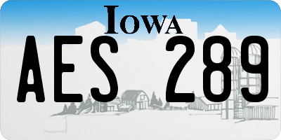 IA license plate AES289