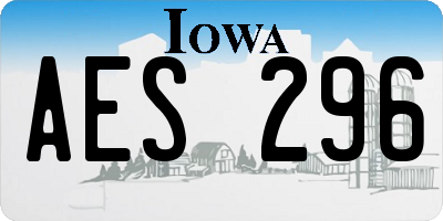 IA license plate AES296