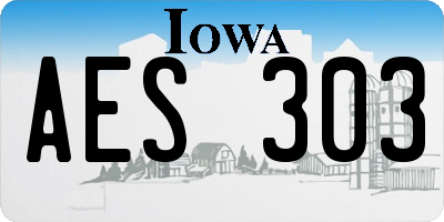 IA license plate AES303