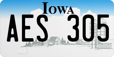 IA license plate AES305