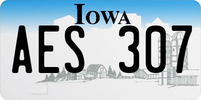 IA license plate AES307