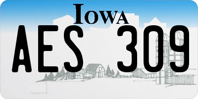 IA license plate AES309