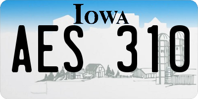 IA license plate AES310