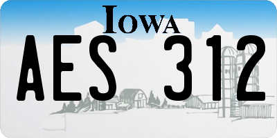 IA license plate AES312