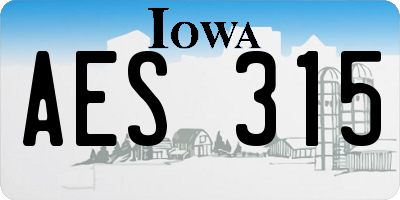IA license plate AES315