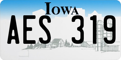 IA license plate AES319