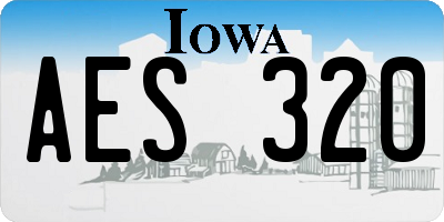 IA license plate AES320