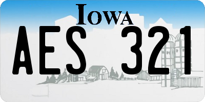 IA license plate AES321