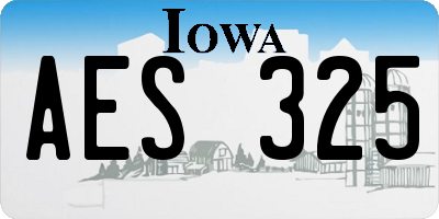IA license plate AES325