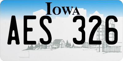 IA license plate AES326