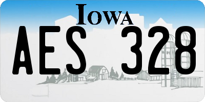 IA license plate AES328