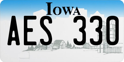IA license plate AES330