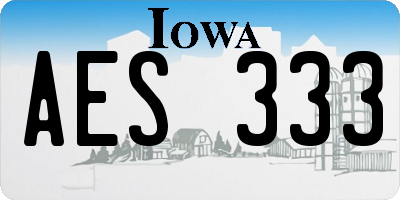 IA license plate AES333
