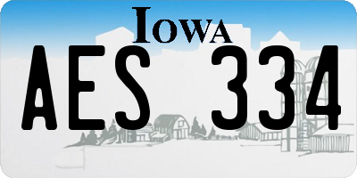 IA license plate AES334