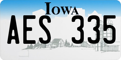 IA license plate AES335