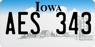 IA license plate AES343
