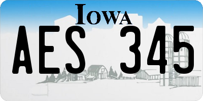 IA license plate AES345