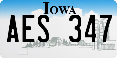 IA license plate AES347