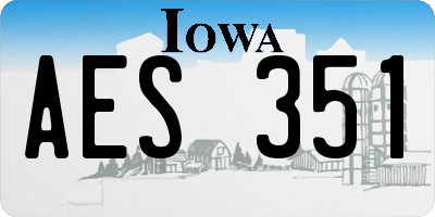 IA license plate AES351