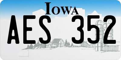 IA license plate AES352