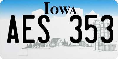 IA license plate AES353