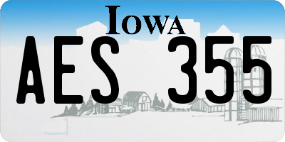 IA license plate AES355