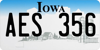 IA license plate AES356