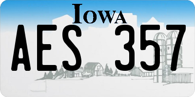 IA license plate AES357