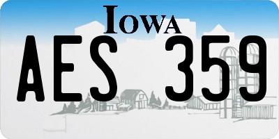 IA license plate AES359