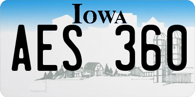 IA license plate AES360