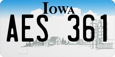 IA license plate AES361